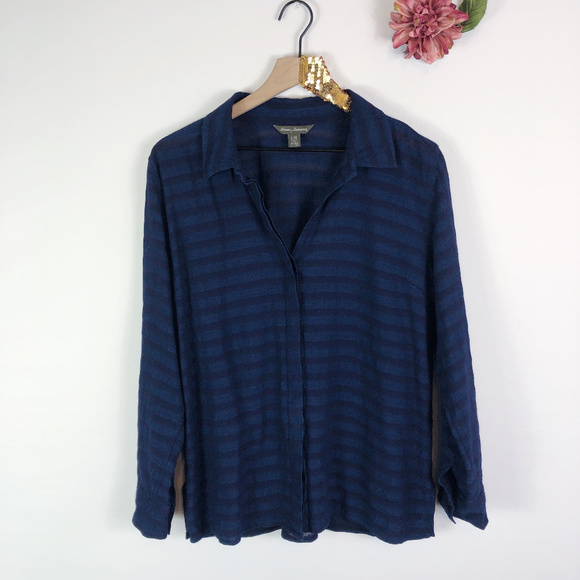Tommy Bahama Tops - [TOMMY BAHAMA] Striped Cotton Blouse